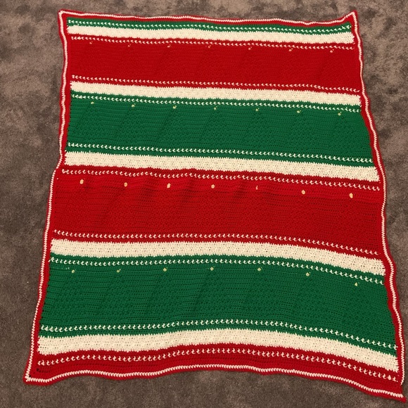 SOLD Handmade Christmas Tree Crochet Blanket - Picture 3 of 3